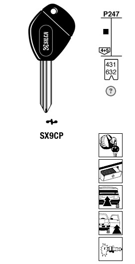 Afbeelding van Silca Autosleutel plastic kop nikkel SX9CP