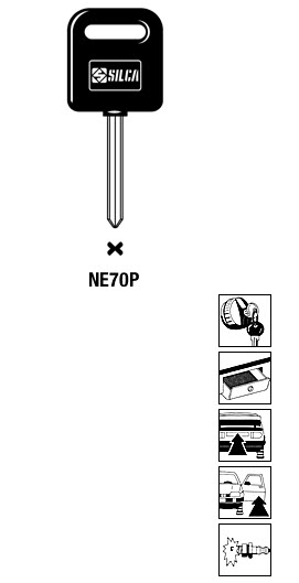 Afbeelding van Silca Autosleutel plastic kop staal NE70P
