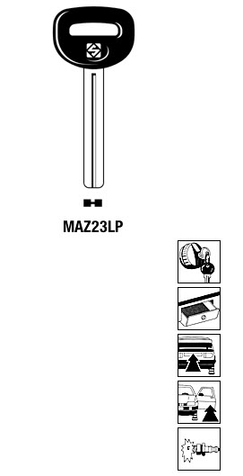 Afbeelding van Silca Autosleutel plastic kop brass MAZ23LP