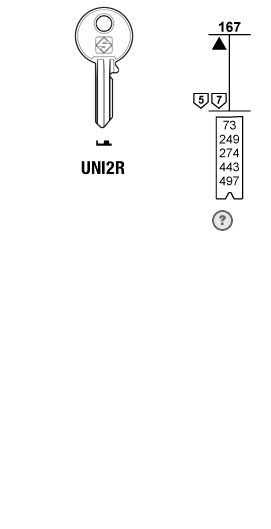 Afbeelding van Silca Autosleutel z/plastic kop staal UNI2R