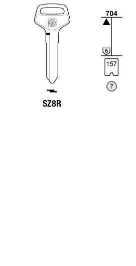 Afbeelding van Silca Autosleutel z/plastic kop staal SZ8R