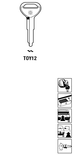 Afbeelding van Silca Autosleutel z/plastic kop staal TOY12