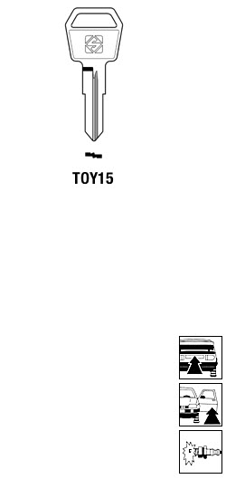 Afbeelding van Silca Autosleutel z/plastic kop staal TOY15