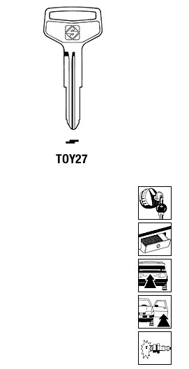 Afbeelding van Silca Autosleutel z/plastic kop staal TOY27