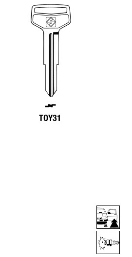 Afbeelding van Silca Autosleutel z/plastic kop staal TOY31