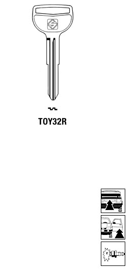 Afbeelding van Silca Autosleutel z/plastic kop staal TOY32R