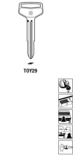 Afbeelding van Silca Autosleutel z/plastic kop staal TOY29