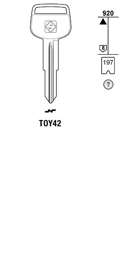 Afbeelding van Silca Autosleutel z/plastic kop staal TOY42