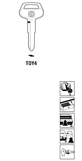 Afbeelding van Silca Autosleutel z/plastic kop staal TOY4