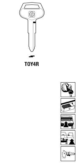 Afbeelding van Silca Autosleutel z/plastic kop staal TOY4R