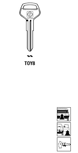 Afbeelding van Silca Autosleutel z/plastic kop staal TOY8