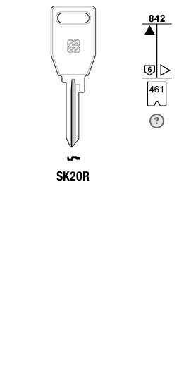 Afbeelding van Silca Autosleutel z/plastic kop staal SK20R