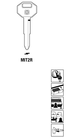 Afbeelding van Silca Autosleutel z/plastic kop staal MIT2R