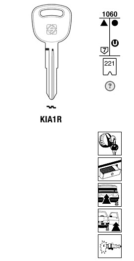 Afbeelding van Silca Autosleutel z/plastic kop staal KIA1R