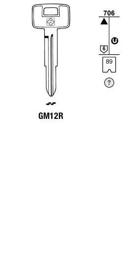 Afbeelding van Silca Autosleutel z/plastic kop staal GM12R