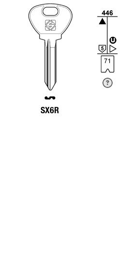 Afbeelding van Silca Autosleutel z/plastic kop brass SX6R