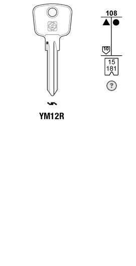 Afbeelding van Silca Autosleutel z/plastic kop brass YM12R