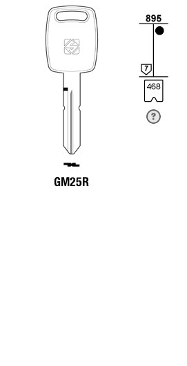 Afbeelding van Silca Autosleutel z/plastic kop brass GM25R