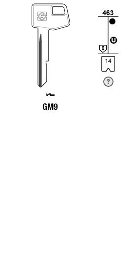 Afbeelding van Silca Autosleutel z/plastic kop brass GM9