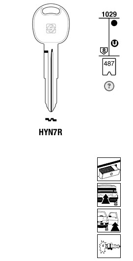 Afbeelding van Silca Autosleutel z/plastic kop brass HYN7R