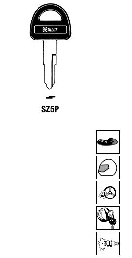 Afbeelding van Silca Autosleutel plastic kop staal SZ5P
