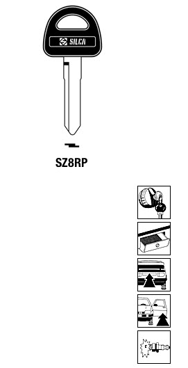 Afbeelding van Silca Autosleutel plastic kop staal SZ8RP