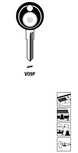 Afbeelding van Silca Autosleutel plastic kop staal VO9P