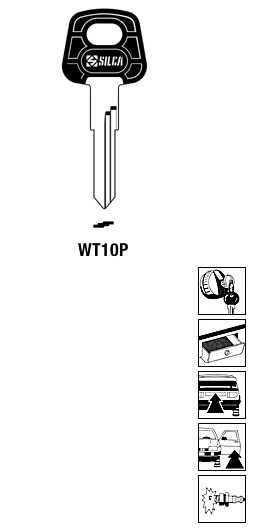 Afbeelding van Silca Autosleutel plastic kop staal WT10P