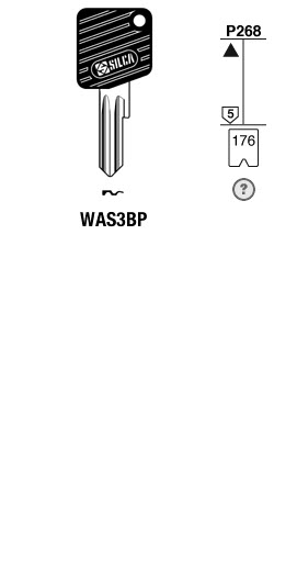 Afbeelding van Silca Autosleutel plastic kop staal WAS3BP