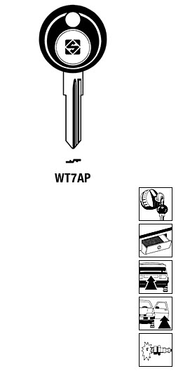 Afbeelding van Silca Autosleutel plastic kop staal WT7AP