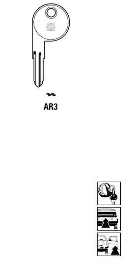 Afbeelding van Silca Autosleutel z/plastic kop brass AR3