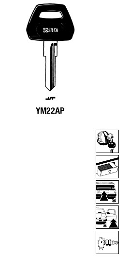 Afbeelding van Silca Autosleutel plastic kop staal YM22AP