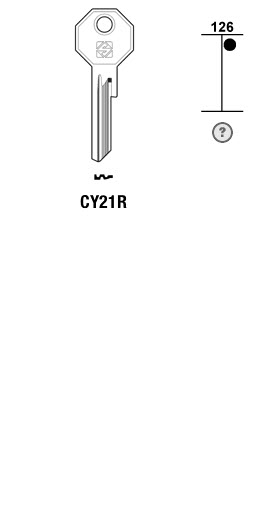 Afbeelding van Silca Autosleutel z/plastic kop brass CY21R