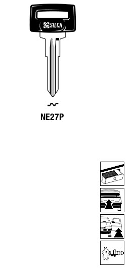 Afbeelding van Silca Autosleutel plastic kop staal NE27P