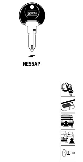 Afbeelding van Silca Autosleutel plastic kop staal NE55AP