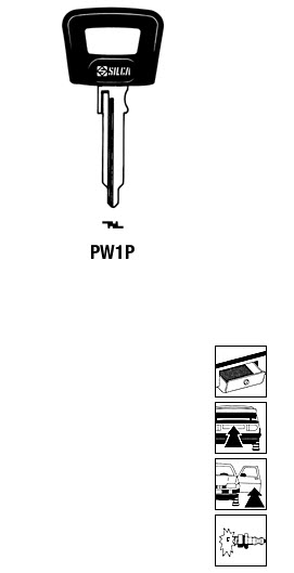 Afbeelding van Silca Autosleutel plastic kop staal PW1P