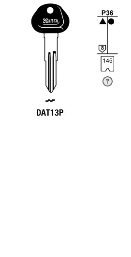 Afbeelding van Silca Autosleutel plastic kop staal DAT13P
