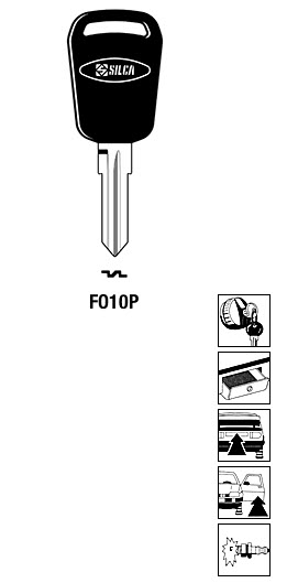 Afbeelding van Silca Autosleutel plastic kop staal FO10P