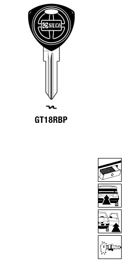 Afbeelding van Silca Autosleutel plastic kop staal GT18RBP