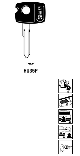 Afbeelding van Silca Autosleutel plastic kop staal HU35P