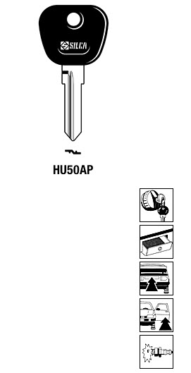 Afbeelding van Silca Autosleutel plastic kop staal HU50AP