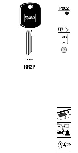 Afbeelding van Silca Autosleutel plastic kop brass RR2P