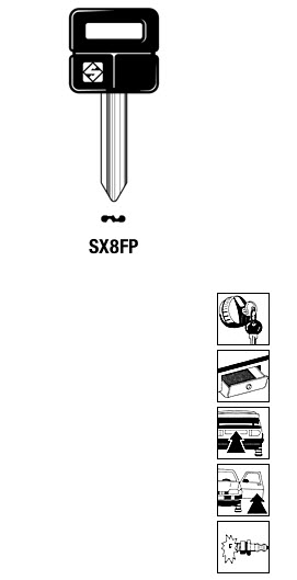 Afbeelding van Silca Autosleutel plastic kop brass SX8FP