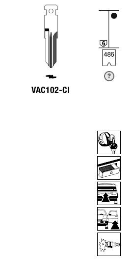 Afbeelding van Silca Autosleutel losse baard brass VAC102-CI