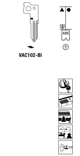 Afbeelding van Silca Autosleutel losse baard brass VAC102-BI