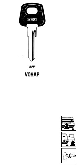 Afbeelding van Silca Autosleutel plastic kop brass VO9AP