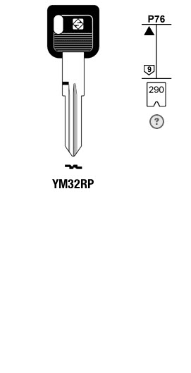 Afbeelding van Silca Autosleutel plastic kop brass YM32RP