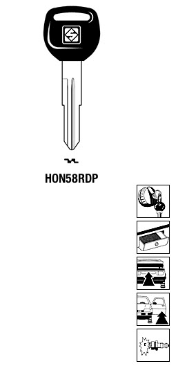 Afbeelding van Silca Autosleutel plastic kop brass HON58RDP