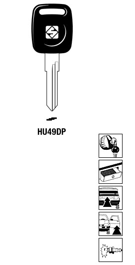 Afbeelding van Silca Autosleutel plastic kop brass HU49DP