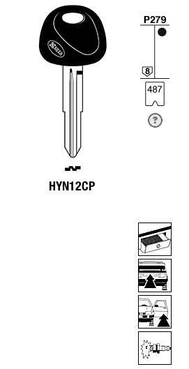 Afbeelding van Silca Autosleutel plastic kop brass HYN12CP